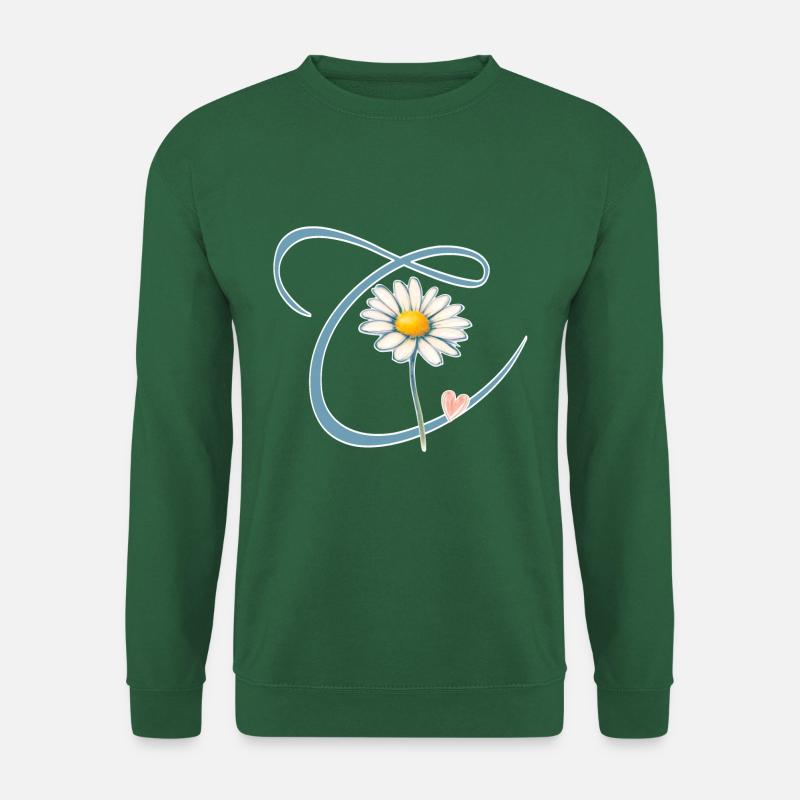 Buchstabe C Gänseblümchen Herz - Unisex Pullover - Grün