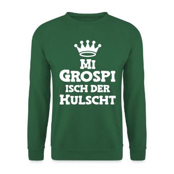Mi Grospi isch der kulscht Opi Schweiz Opa - Unisex Pullover - Grün - Vorne