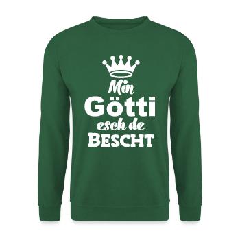 Min Götti esch de bescht Patenonkel Schweiz - Unisex Pullover - Grün - Vorne