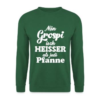 Mi Grospi isch der bescht Opa Schweiz Grosspapi - Unisex Pullover - Grün - Vorne