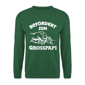 Befördert zum Grosspapi Schweiz Hallo Opa Schweiz - Unisex Pullover - Grün - Vorne