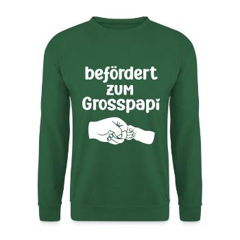 Befördert zum Grosspapi Schweiz Hallo Opa Schweiz - Unisex Pullover - Grün - Vorne