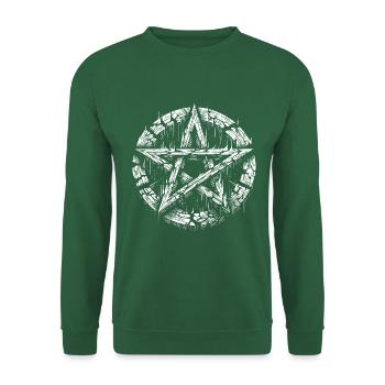 Zerrissenes Pentagramm Okkultes Zeichen - Unisex Pullover - Grün - Vorne