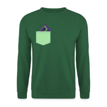 Kassette Musik Brusttasche 80er Geschenk Idee - Unisex Pullover - Grün - Vorne