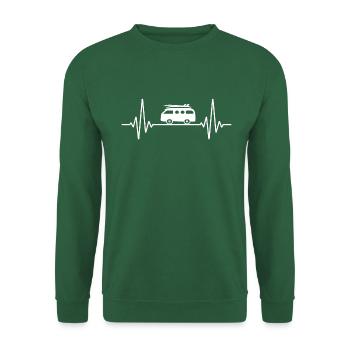 Herzschlag Camping & witziger EKG Frequenz Camper - Unisex Pullover - Grün - Vorne