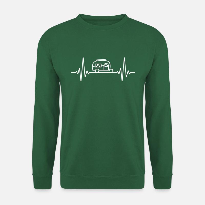 Pulse Frequency Caravan | Heartbeat ECG Camping - Unisex Sweatshirt - green