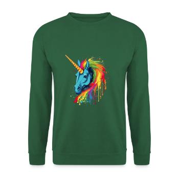 Colorful unicorn with rainbow mane - Unisex Sweatshirt - green - Front