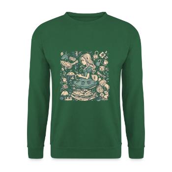 Modern Alice in Wonderland Drawing - Unisex Sweatshirt - green - Front
