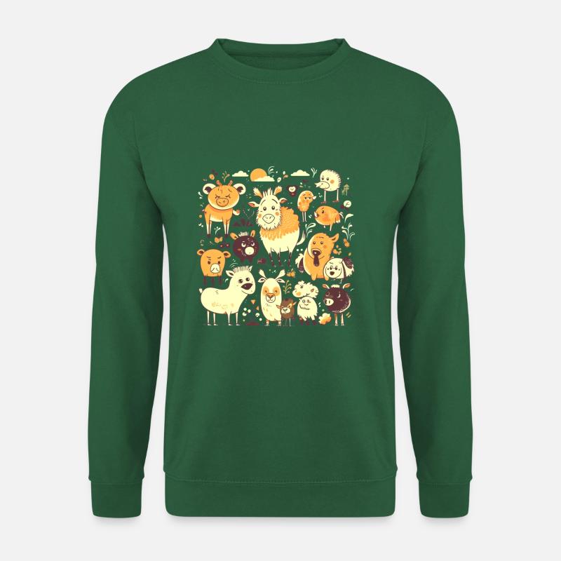 Lustige Comic Cartoon Farmtiere - Unisex Pullover - Grün