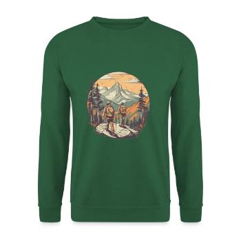 Cool hiker motif - hiking in the mountains - Unisex Sweatshirt - green - Front