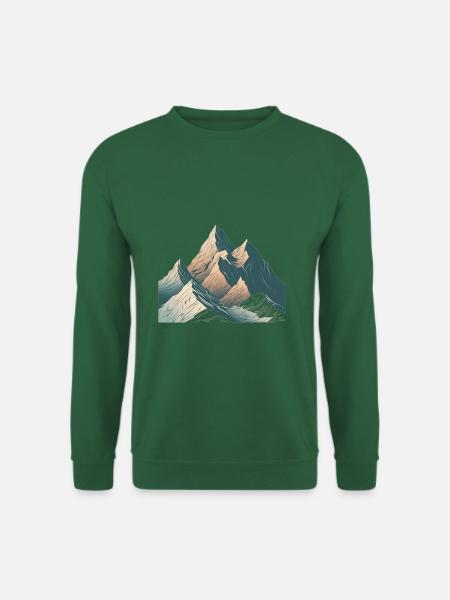 Minimalistisches Berg, Alpen Motiv - Unisex Pullover - Grün