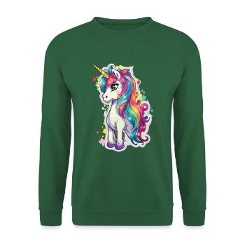 Magisches Fabelwesen Geschöpf der Reinheit Einhorn - Unisex Pullover - Grün - Vorne