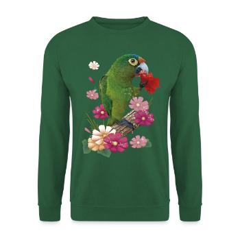 Der Orangenstirnsittich - Unisex Pullover - Grün - Vorne