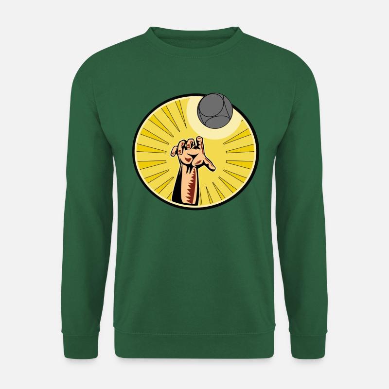 Boule Hand mit Boulekugel - Unisex Pullover - Grün
