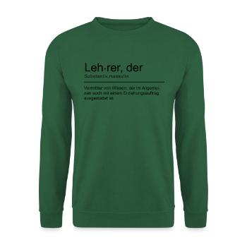 Lehrer Duden spruch Lustig Schwarz - Unisex Pullover - Grün - Vorne
