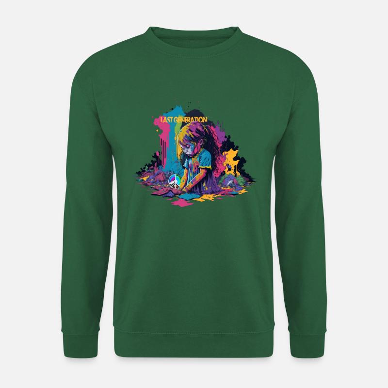 Peace Girl in Waste - Unisex Pullover - Grün