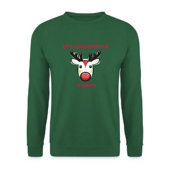 Reindeer its christmas again - Unisex Sweatshirt - green - Front