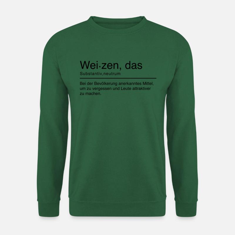 Weizen Duden Spruch Lustig Schwarz - Unisex Pullover - Grün