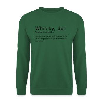 Whisky Duden Spruch Lustig Schwarz - Unisex Pullover - Grün - Vorne