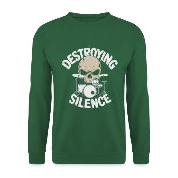 Groupe de rock tambour et batteur de crâne - Sweat-shirt Unisexe - vert foncé - Devant