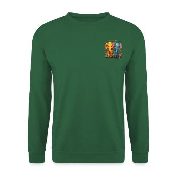 Herzige Elefantenfreunde für kleine Tierliebhaber - Unisex Pullover - Grün - Vorne