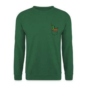 Kleiner Drache in der Brusttasche - Unisex Pullover - Grün - Vorne