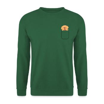 Hund in Tasche - Unisex Pullover - Grün - Vorne