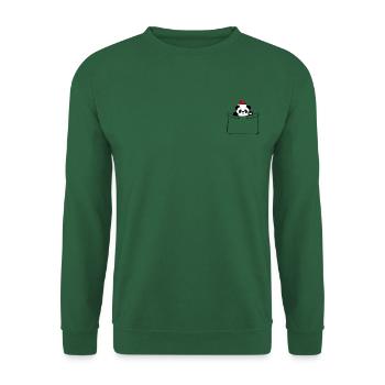 Panda poche bonnet noël - Sweat-shirt Unisexe - vert foncé - Devant