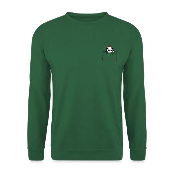 Panda poche bonnet noël - Sweat-shirt Unisexe - vert foncé - Devant