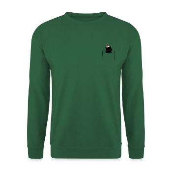 Cat pocket sewing red christmas hat - Unisex Sweatshirt - green - Front