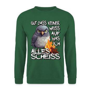 Taube Tauben Vogel Schwarzer Humor Sarkasmus - Unisex Pullover - Grün - Vorne