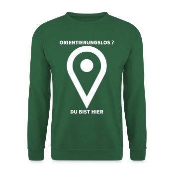 Landmark Orientierungshilfe für genauen Standort - Unisex Pullover - Grün - Vorne