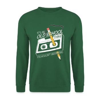 Design Funny Generation 70 80, Audiokassette - Unisex Pullover - Grün - Vorne