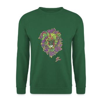 Lion Feuillu Coloré Jungle - Sweat-shirt Unisexe - vert foncé - Devant