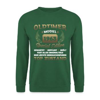 Oldtimer Modèle 1963 Anniversaire Drôle de sort - Sweat-shirt Unisexe - vert foncé - Devant