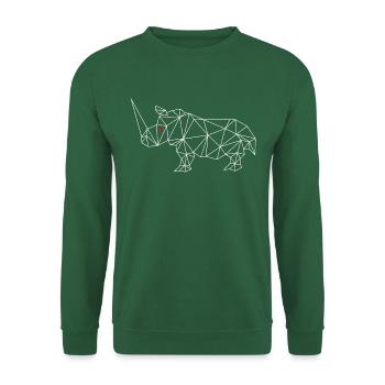 Nashorn weiß minimal modern SVENPAINT - Unisex Pullover - Grün - Vorne