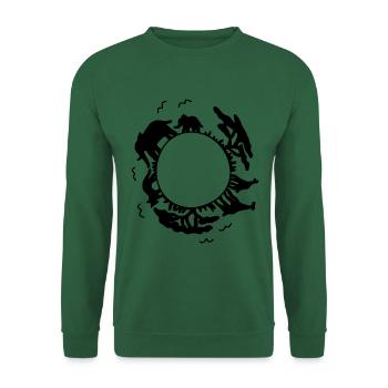 Afrique Savane animaux - Sweat-shirt Unisexe - vert foncé - Devant