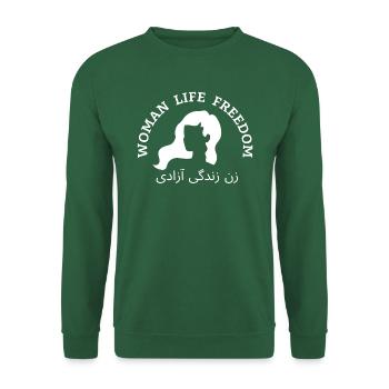 Woman Life Freedom, Iran, Zan Zendegi Azadi - Unisex Sweatshirt - green - Front