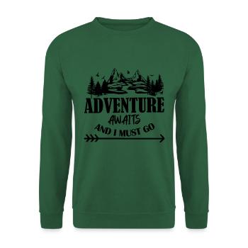 Adventure awaits and i must go - Unisex Sweatshirt - green - Front