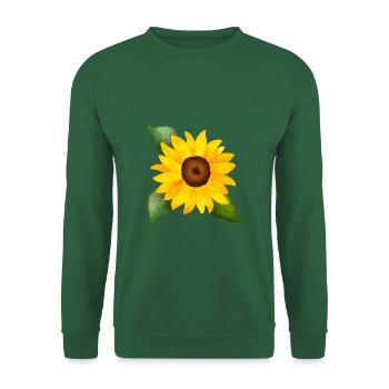 Joyeuse aquarelle de tournesol peinte à la main - Sweat-shirt Unisexe - vert foncé - Devant