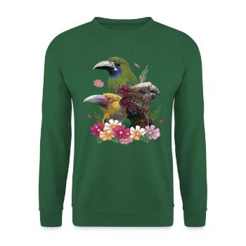Tukane und Papagei - Unisex Pullover - Grün - Vorne