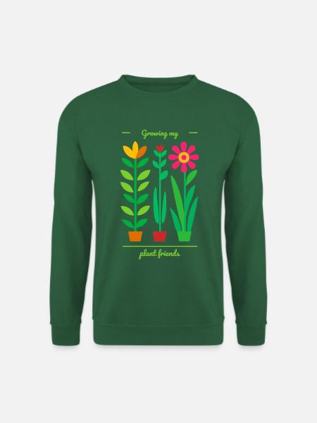Growing My Plant Friends – Farbenfrohes Pflanzen-D - Unisex Pullover - Grün