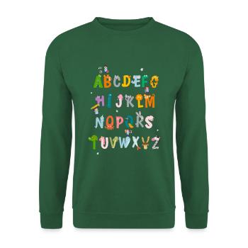 ABC animals things colorful motifs for school children - Unisex Sweatshirt - green - Front