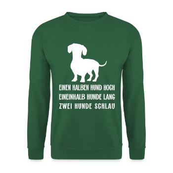 Schlauer intelligenter Dackel ich liebe Dackel - Unisex Pullover - Grün - Vorne