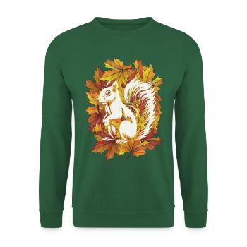 Écureuil d’automne - Sweat-shirt Unisexe - vert foncé - Devant