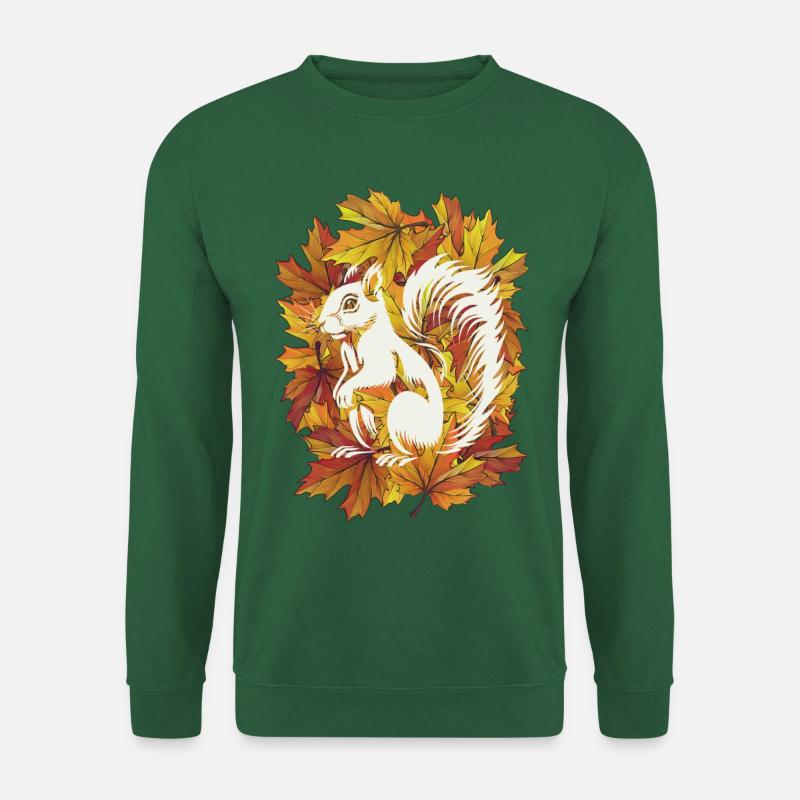 Herbstliches Eichhörnchen - Unisex Pullover - Grün