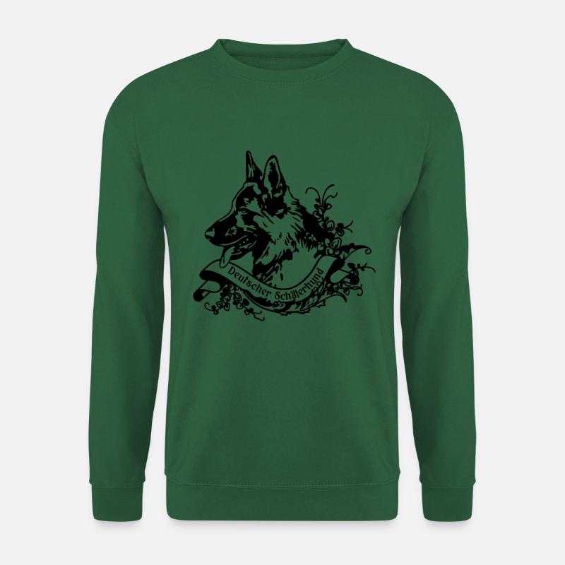 Altdeutscher Schäferhund an Retro Banner - Unisex Pullover - Grün