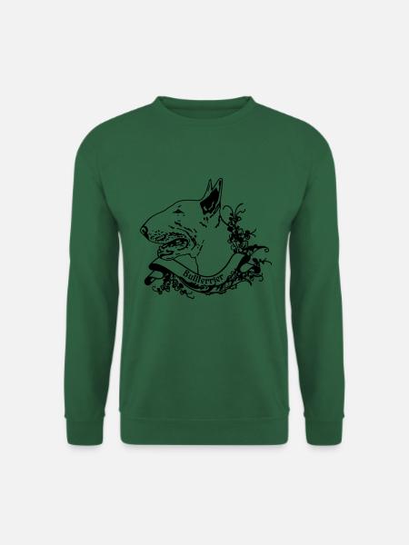 Bullterrier an Retro Banner - Unisex Pullover - Grün