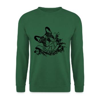 French Bulldog on Retro Banner - Unisex Sweatshirt - green - Front