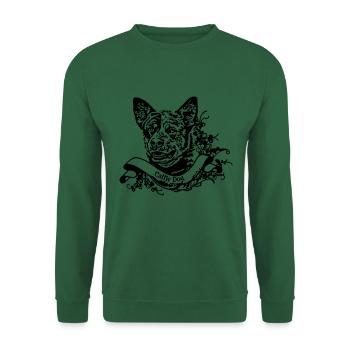 Cattle Dog an Retro Banner - Unisex Sweatshirt - green - Front